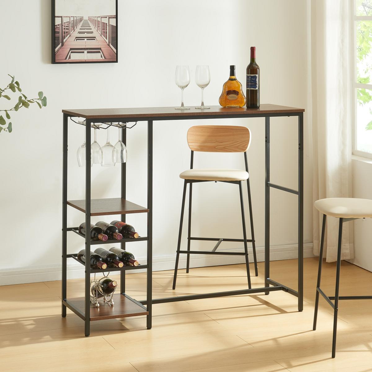 BARTISCH Stjørdal - Walnussfarben/Schwarz, Holzwerkstoff/Metall (40/120/105cm) - [en.casa]