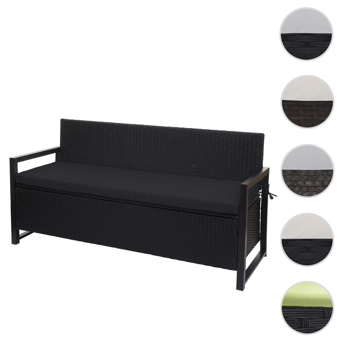 SITZBANK Anthrazit, Schwarz - Anthrazit/Schwarz, Kunststoff (164/87/57cm) - MCW
