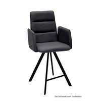 THEKENSTUHL (4er-Set) Delfine 52x109x60 Schwarz/Anthrazit - Anthrazit/Schwarz, Kunststoff (60/109/52cm) - 58aufmkessel