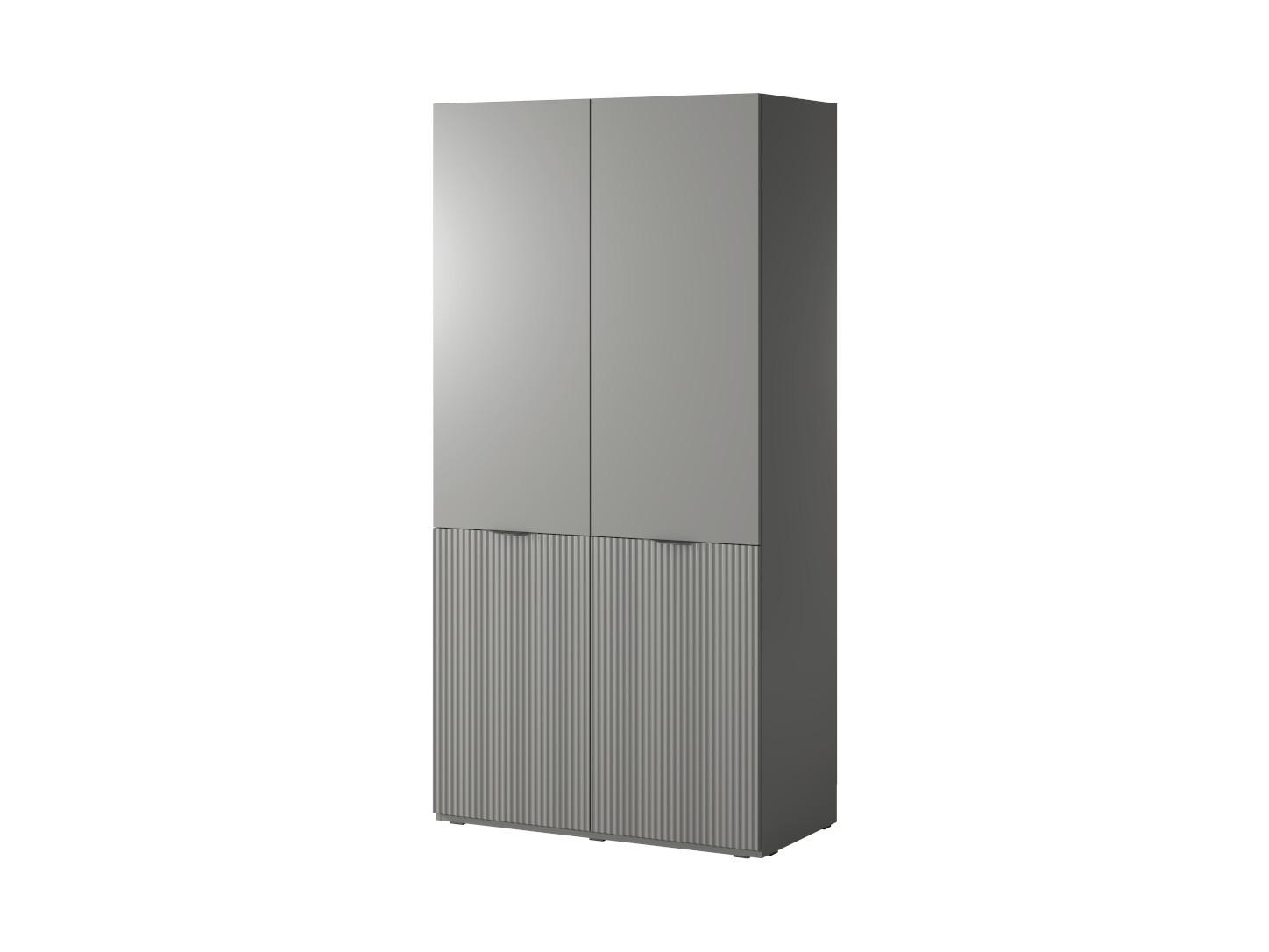 DREHTÜRENSCHRANK ATELIO 101/200/51 cm Modern Kleiderschrank 2-türig Grau - Grau, Holzwerkstoff (101/200/51cm) - MASSENO