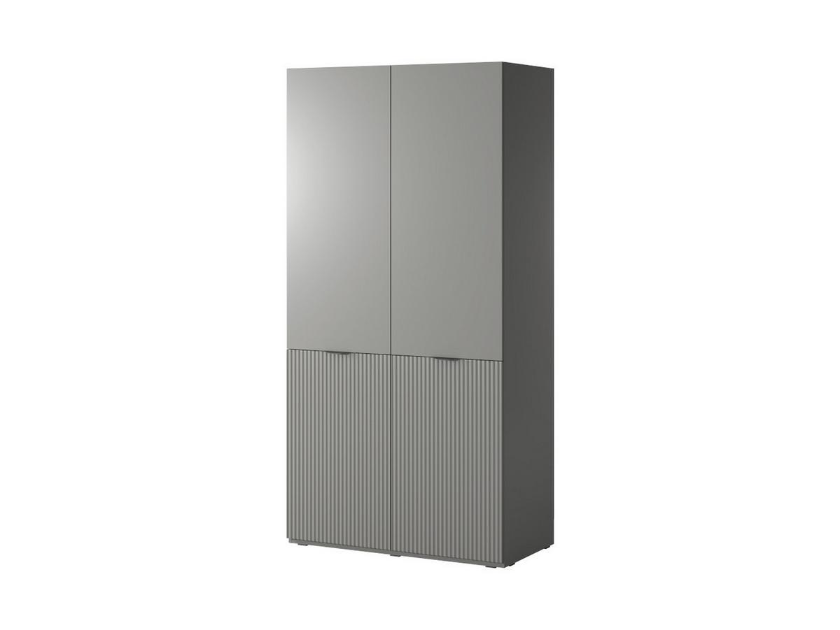 DREHTÜRENSCHRANK ATELIO 303/200/51 cm Modern Kleiderschrank 6-türig Grau - Grau, Holzwerkstoff (303/200/51cm) - MASSENO