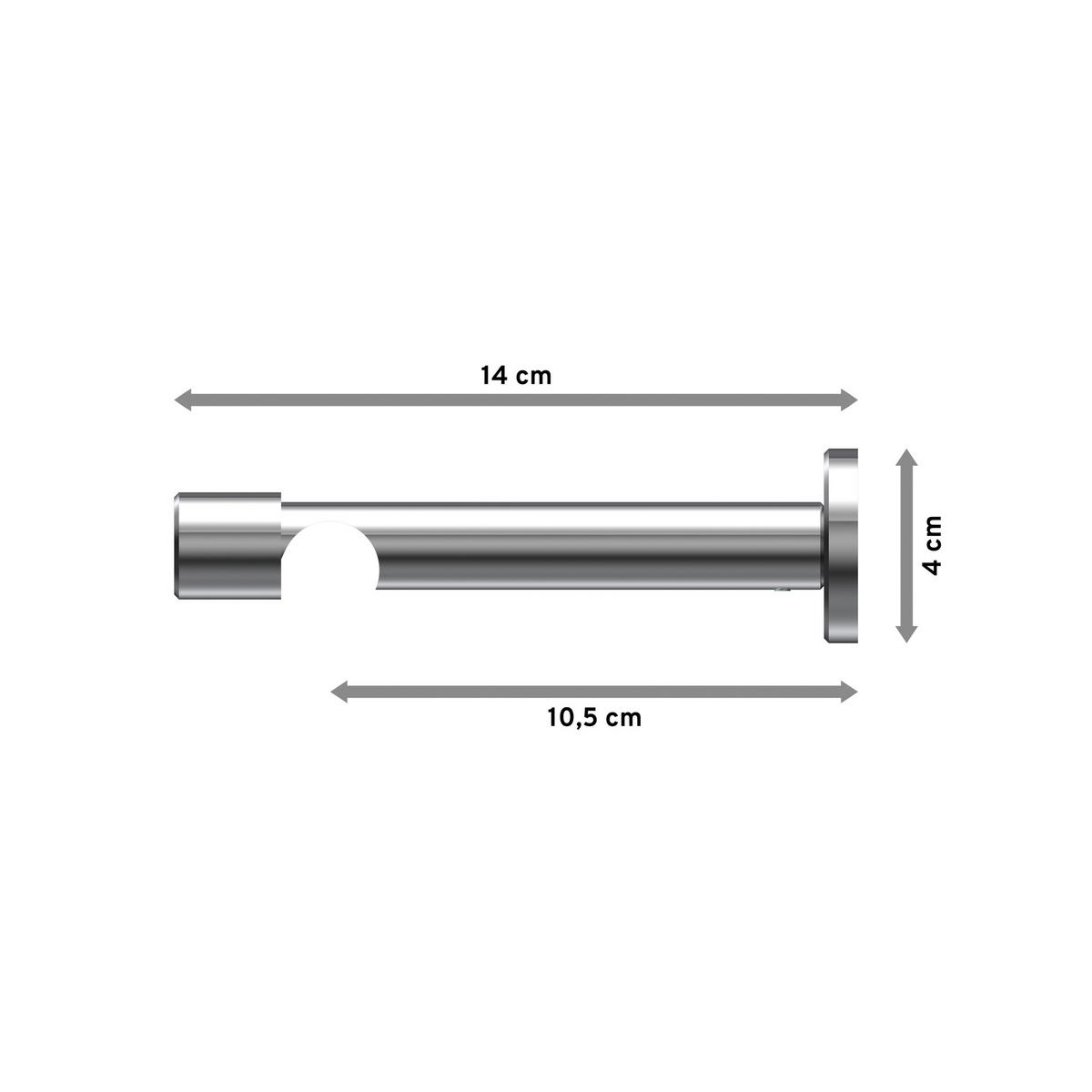 TRÄGER FÜR GARDINENSTANGEN 20 mm Ø, Prestige 1-läufig, Chrom - Chromfarben, Metall (13.7/4/4cm) - INTERDECO