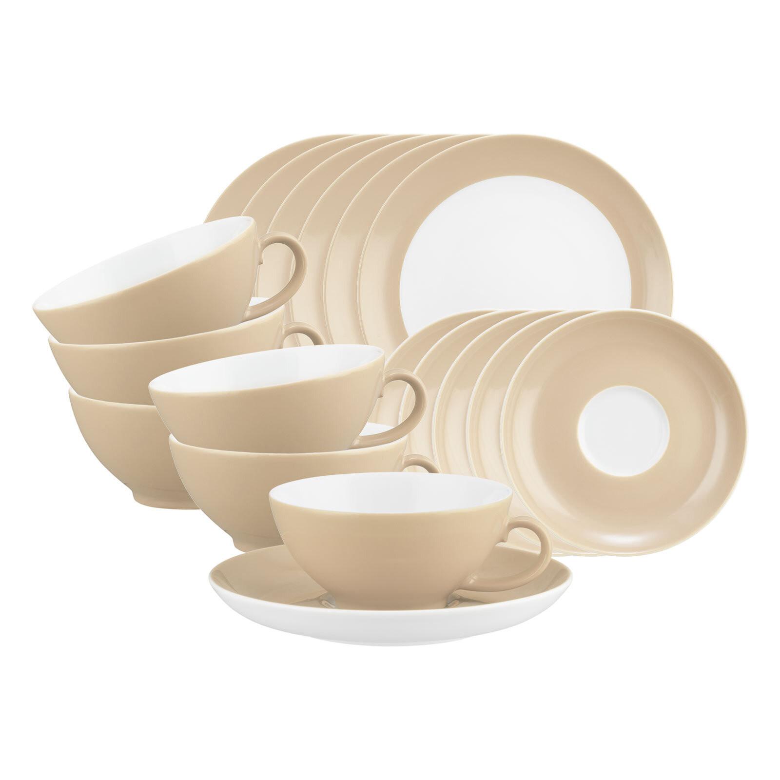 TEESERVICE Liberty Pure Colors Dusty Beige 18-tlg. - Beige, Keramik (2/2/2cm) - Seltmann Weiden