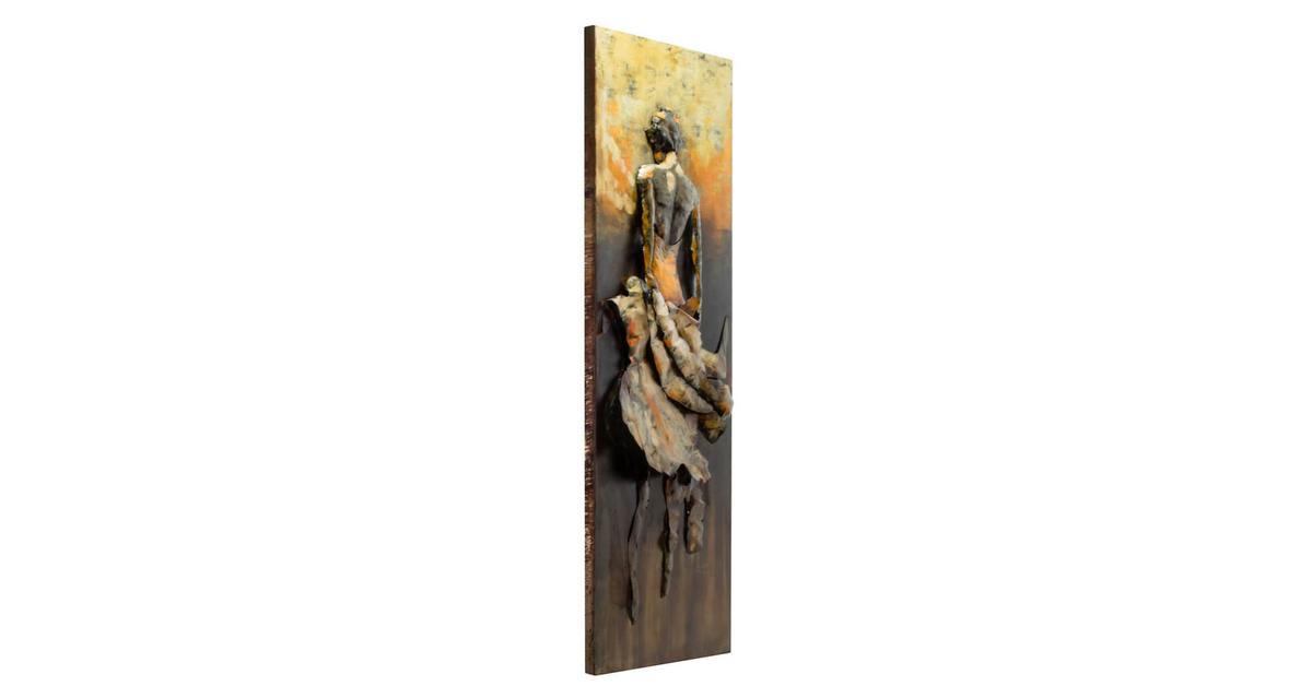 METALLBILD Gelb 44/144 cm - Gelb/Braun, Metall (7.1/144cm) - KUNSTLOFT