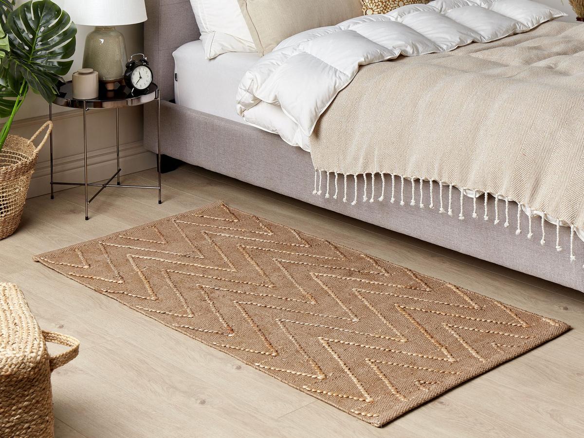 TEPPICH geflochten Daday 150/80 cm - Beige, Naturmaterialien (80/150cm) - Beliani