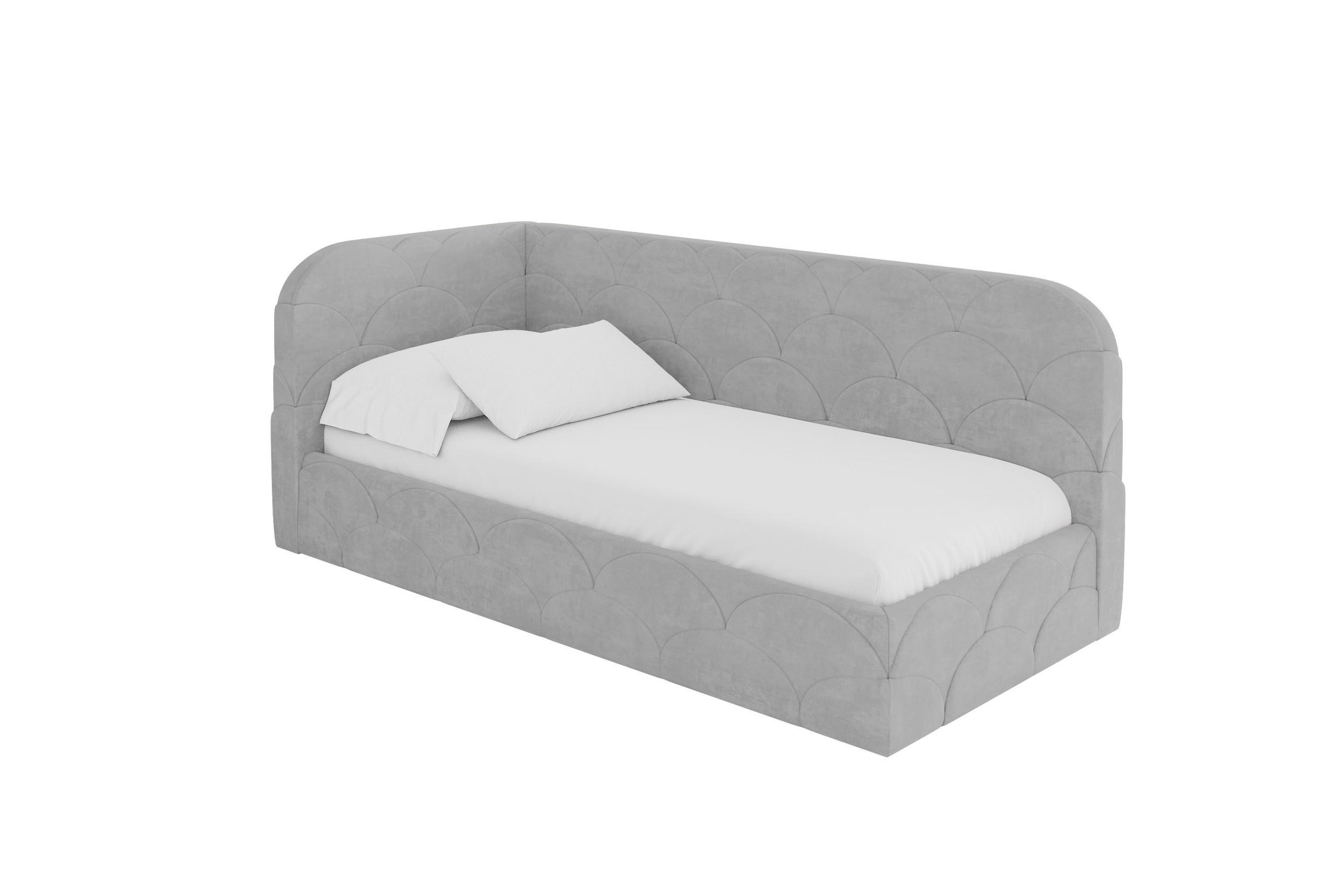 EINZELLBETT Jugendbett mit Bettkasten, Rechts - ELRY 100x200 Grau - Silberfarben, Holzwerkstoff/Textil (100/200cm) - ALTDECOR