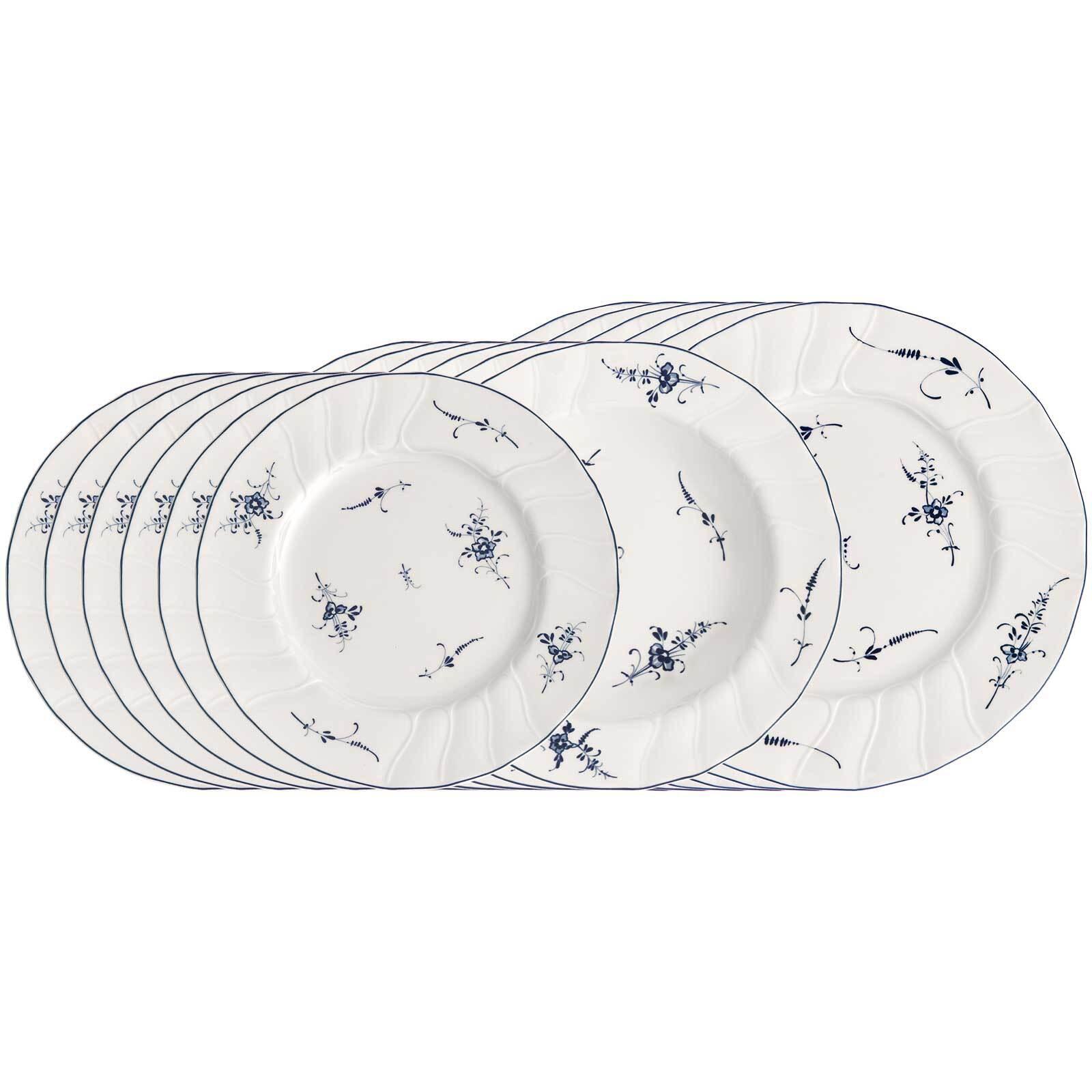 TELLER-SET Vieux Luxembourg weiß-blau 18-tlg. - Blau/Weiß, Keramik (2/2/2cm) - Villeroy & Boch
