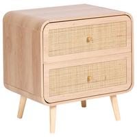 NACHTTISCH mit 2 Schubladen Hellbraun Scone - Hellbraun, Holzwerkstoff (55/56/38cm) - Beliani