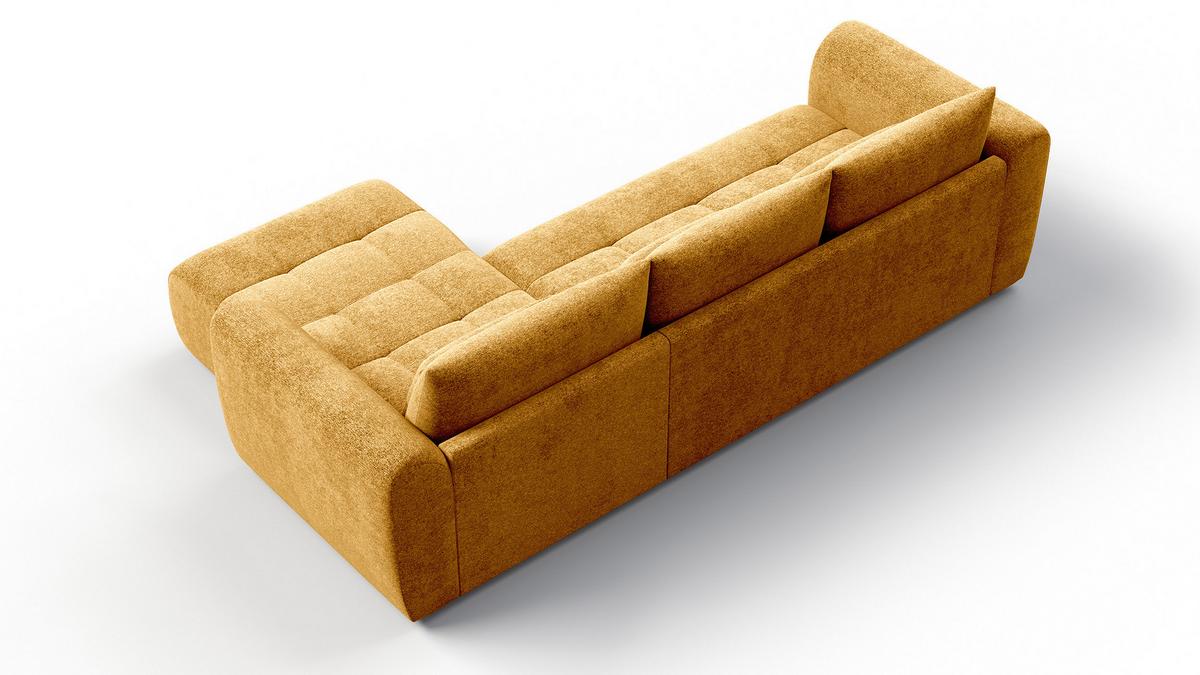 ECKSOFA SORENO 4-Sitzer, gelb - Gelb/Schwarz, Holz/Textil (293/171cm) - Wozimo