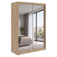 SCHWEBETÜRENSCHRANK Debra mit 2 Türen, 160/216/61 eiche Artisan mit Spiegel - Eiche Artisan, Holzwerkstoff (160/216/61cm) - Beautysofa