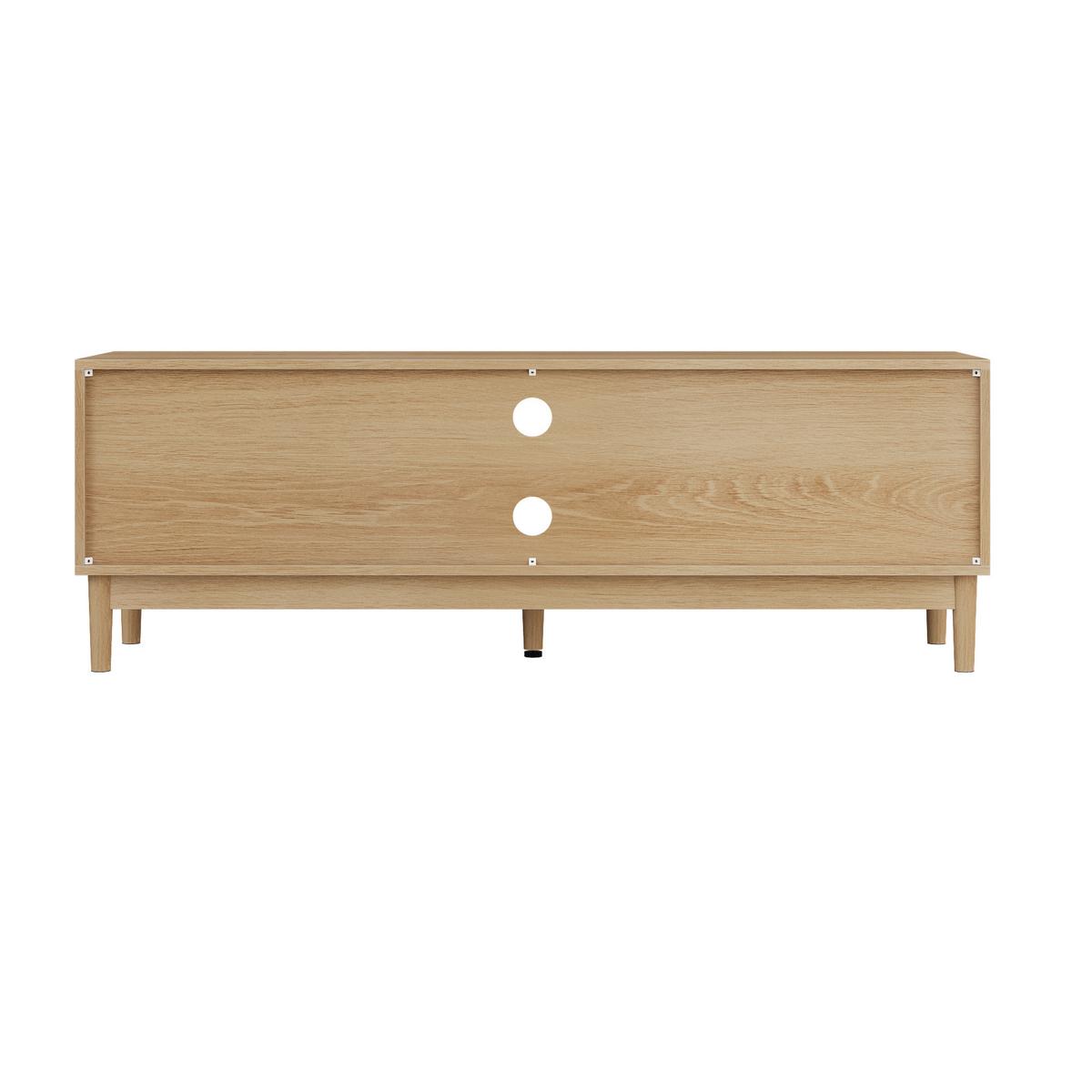 TV-LOWBOARD eichen-optik & lamellen-design - Eichefarben, Holzwerkstoff (140/48/39cm) - Urban Meuble