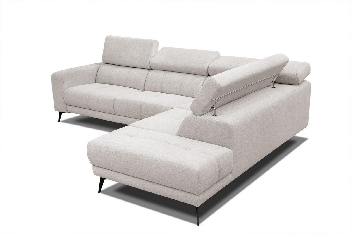 ECKSOFA MORELLO 5-Sitzer, creme - Creme/Schwarz, Holzwerkstoff/Textil (287/228cm) - Wozimo