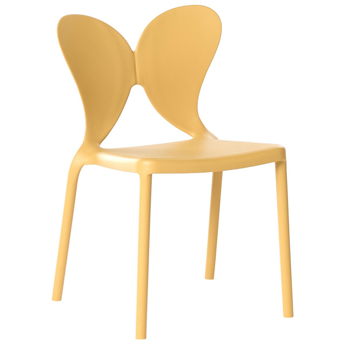 GARTENSTUHL 2er-Set stapelbar Gelb Larissa - Gelb, Kunststoff (50/78/48cm) - Beliani