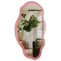 SPIEGEL 90x45 cm asymmetrisch mit Druck - Lachsfarben - Transparent, Glas (45/90/0.4cm) - TULUP