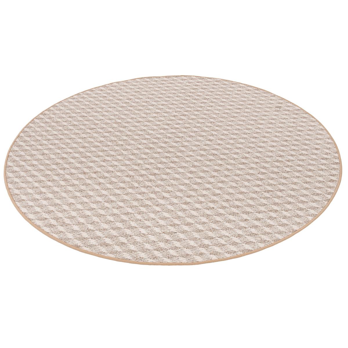 SCHLINGEN TEPPICH MODERN DIAMOND RUND - Sandfarben, Textil (133/133cm) - Snapstyle