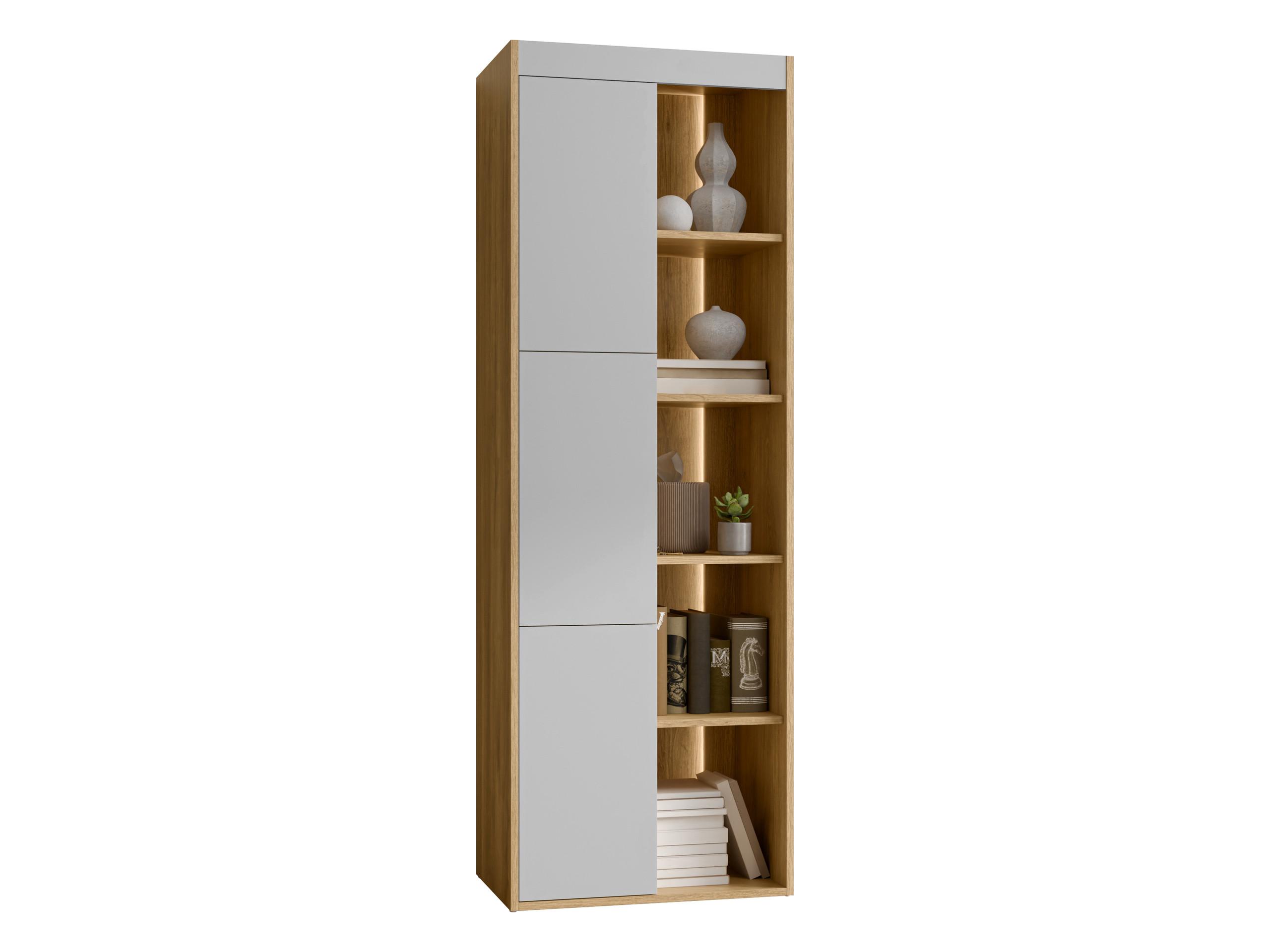 VITRINE Fiore 60 3D - Eichefarben/Schwarz, Holzwerkstoff/Kunststoff (60/176/39cm) - MIRJAN24