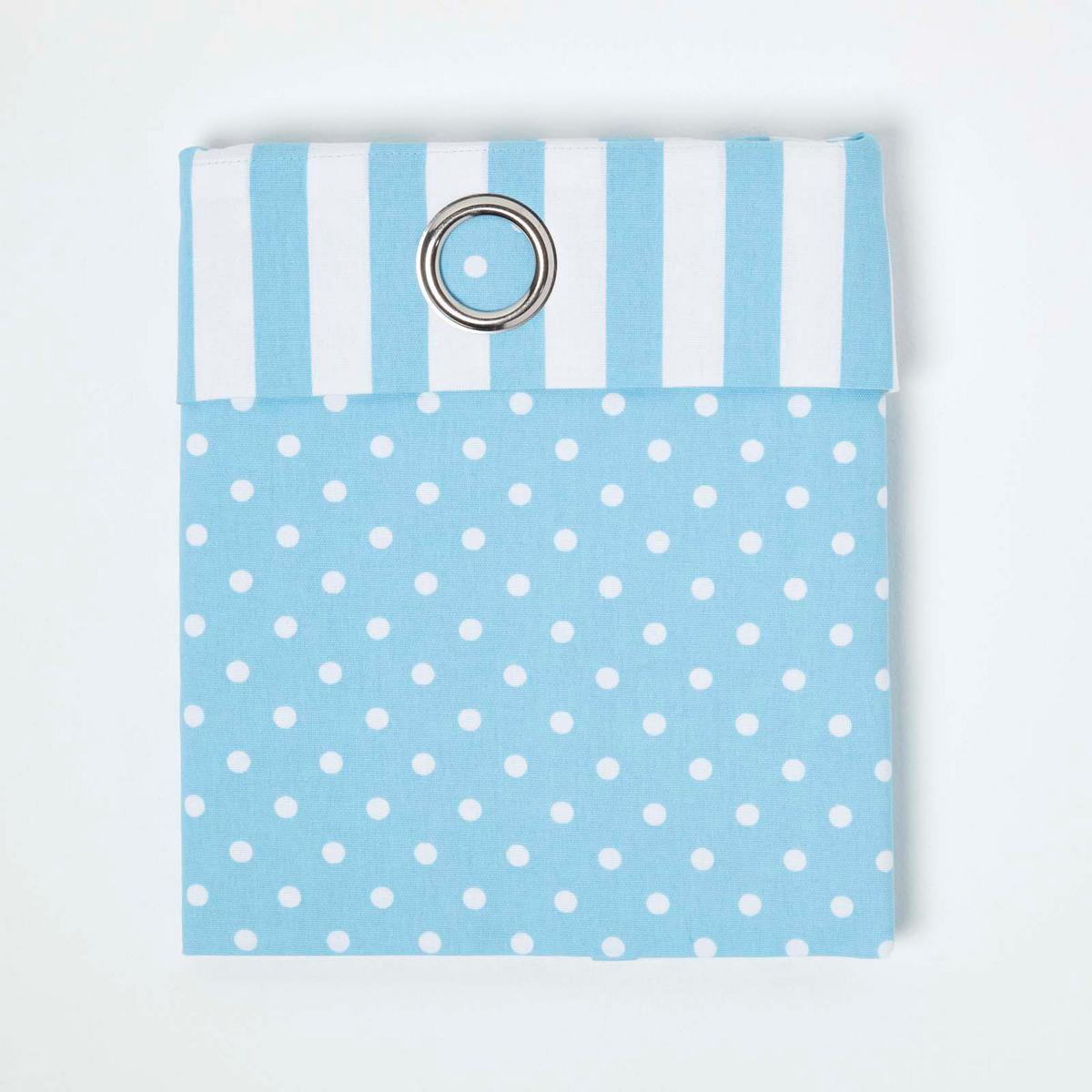 ÖSENVORHANG Polka Dots blickdicht 2er-Set, 117/137 cm - Blau, Textil (117/137cm) - Homescapes