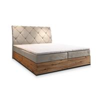 BOXBETT VELLANO 180x200 cm mit Matratze und Topper - Beige - Beige, Holz (180/200cm) - MASSENO