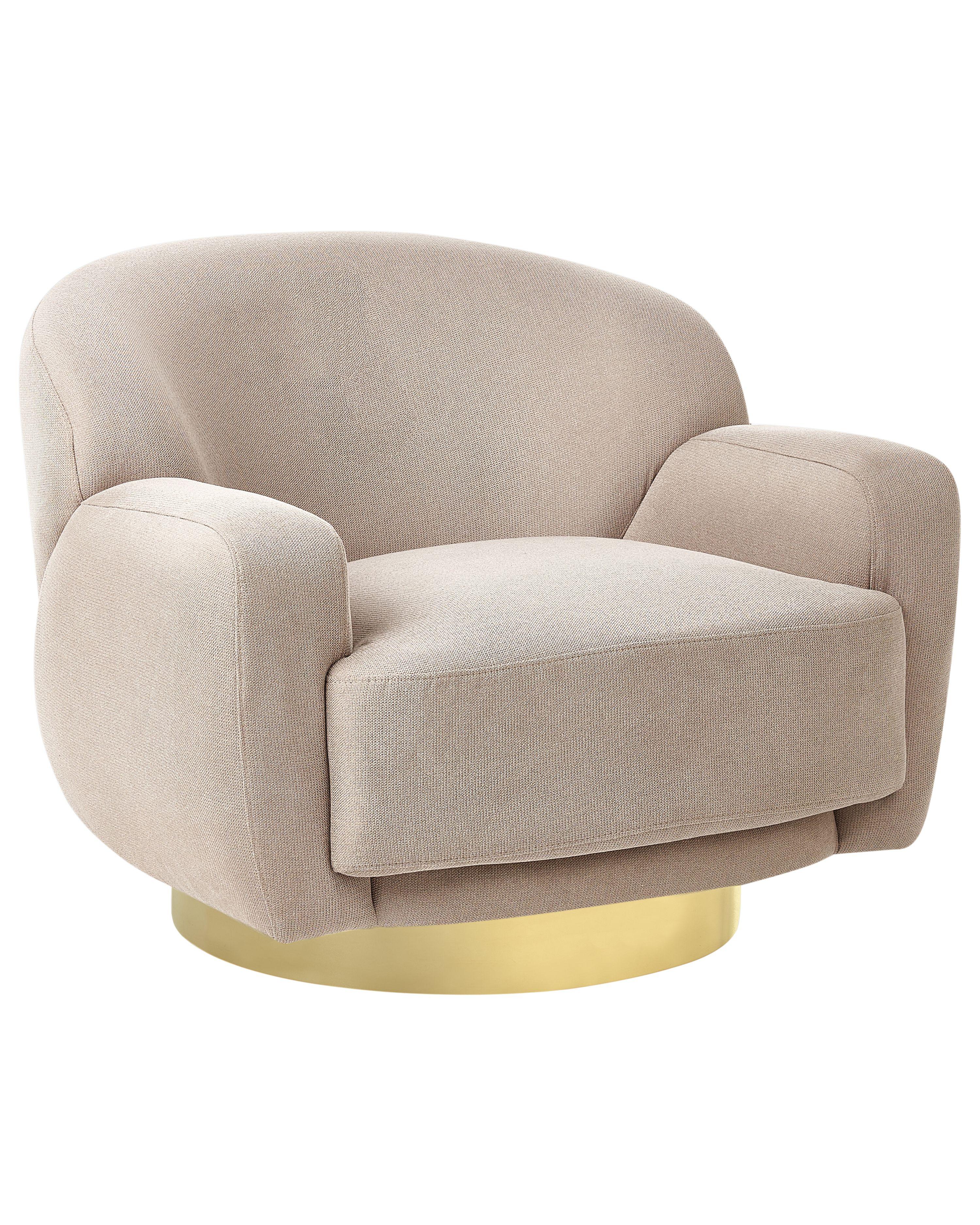 SESSEL Taupe Lejre - Taupe/Goldfarben, Textil (92/70/83cm) - Beliani