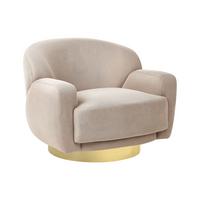 SESSEL Taupe Lejre - Taupe/Goldfarben, Textil (92/70/83cm) - Beliani