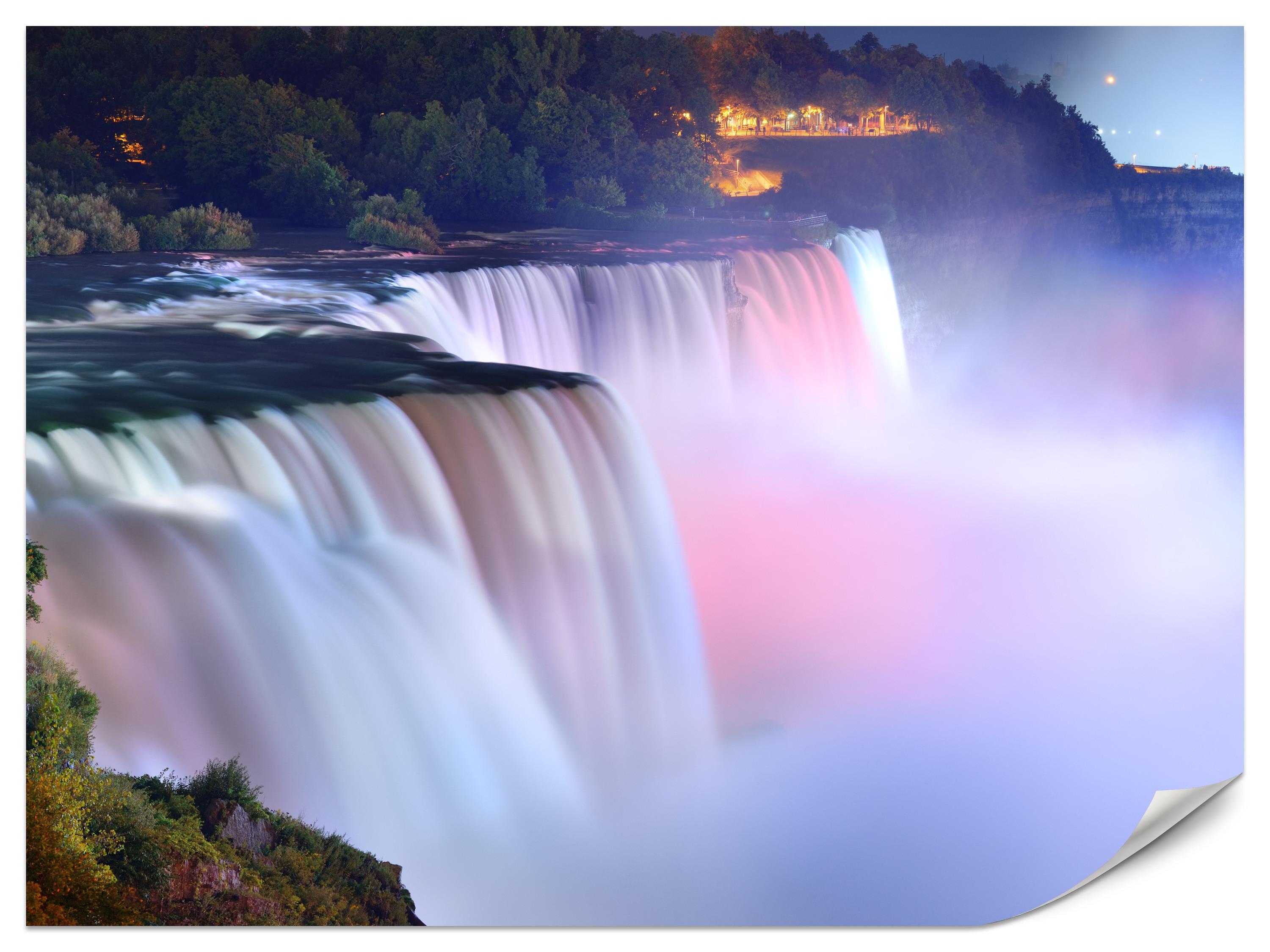 FOTOTAPETE für Wohnzimmer Nebliger Niagara Falls Bäume Natur 300x210 - Violett/Rosa, Papier (300/210cm) - Muralo