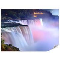 FOTOTAPETE für Wohnzimmer Nebliger Niagara Falls Bäume Natur 300x210 - Violett/Rosa, Papier (300/210cm) - Muralo