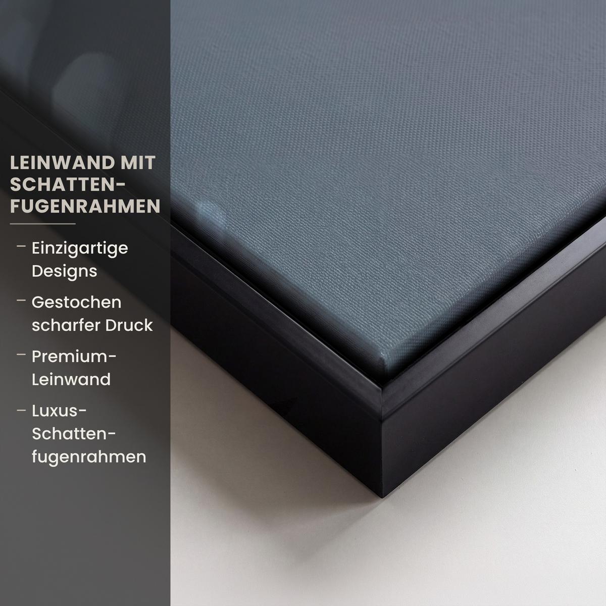 LEINWAND Bilder mit Rahmen - Küstenlinie - Pastell - Wasser - 80x120 - Pastellblau, Textil (80/120cm) - MuchoWow