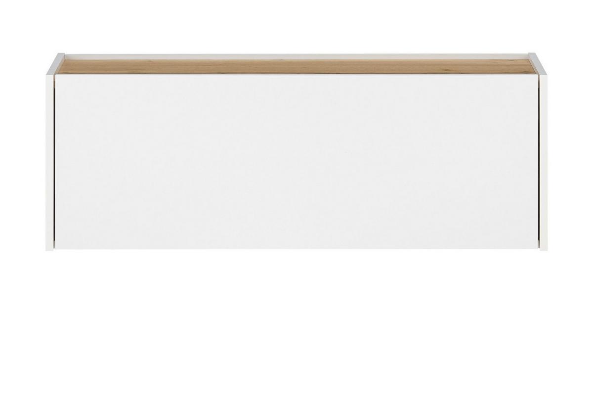 HÄNGEELEMENT weiß matt, Eiche Wotan 100 cm, Hängeschrank für Homeoffice und Büro - Eiche Wotan/Weiß, Holzwerkstoff (100/35/30cm) - Furn.Design