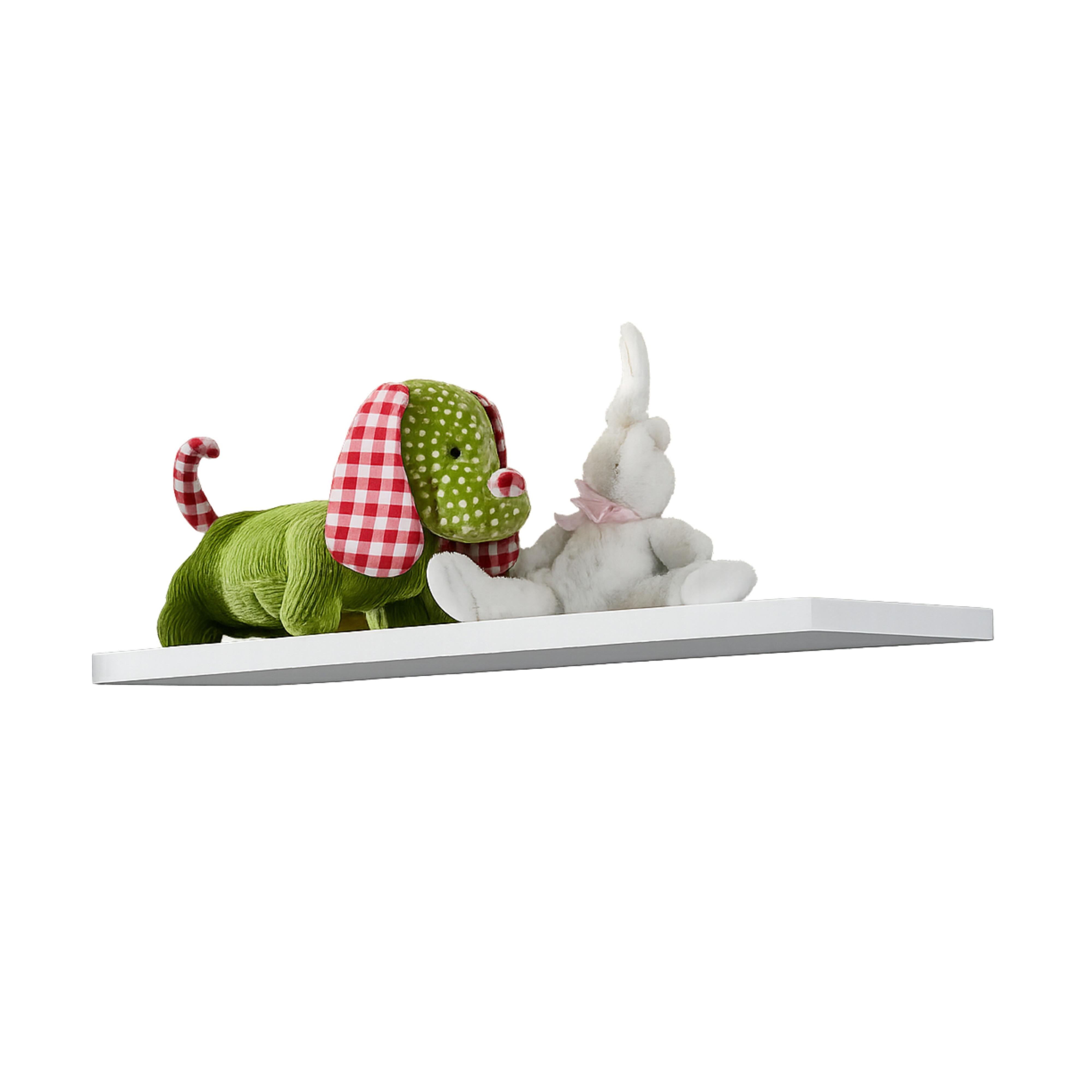 WANDBOARD, Hängeregal B78/H3/T25 cm, passend zum Babyzimmer Landhausstil Weiß (22800-22804) / 22800-05 - Weiß, Holzwerkstoff/Metall (78/3/25cm) - luma-home