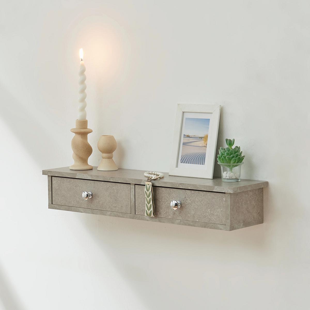 WANDREGAL Geeste - Graubraun, Holzwerkstoff (15/10/60cm) - [en.casa]