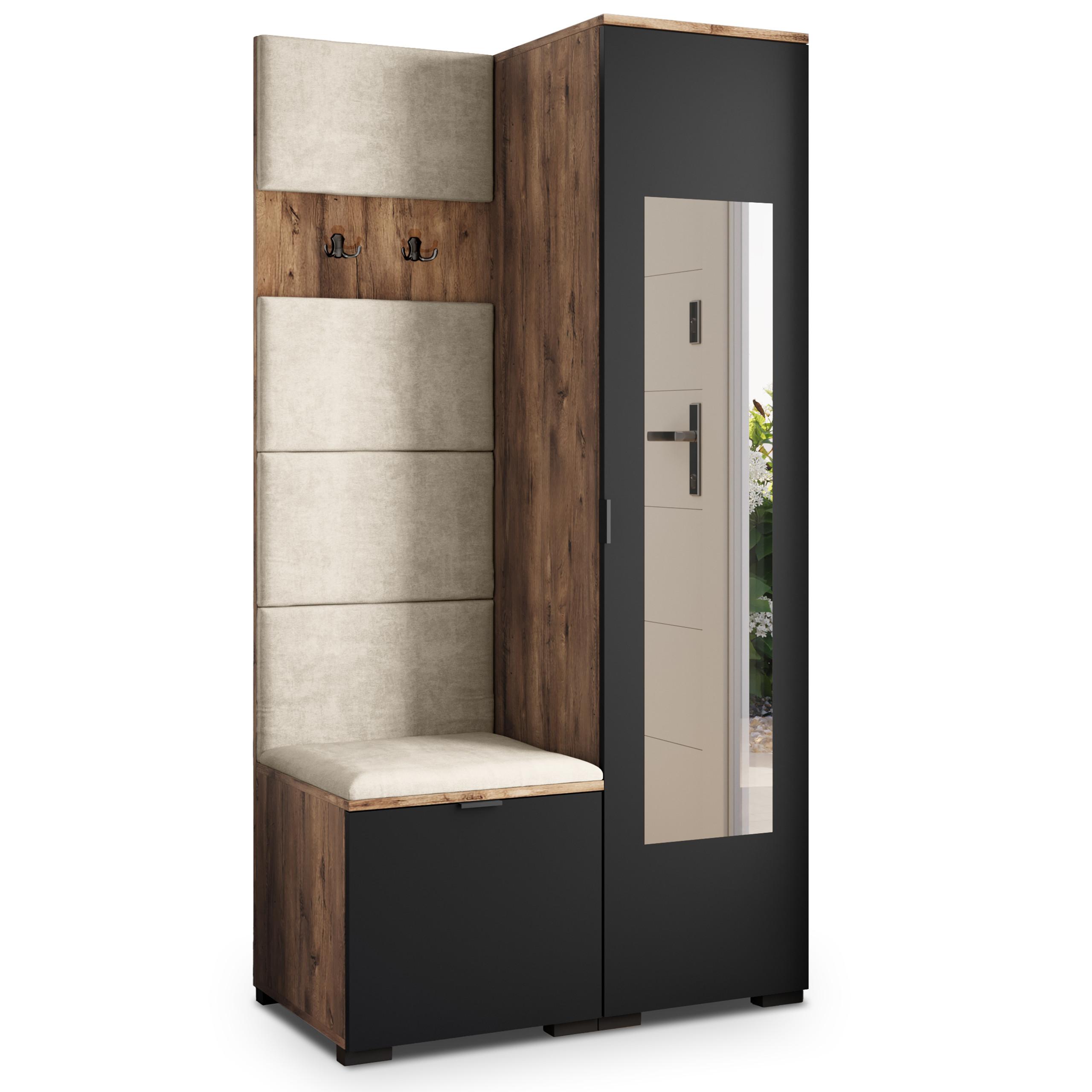 GARDEROBENSCHRANK VIRA 95/181/51 cm Modern Eichefarben - Eichefarben/Beige, Holzwerkstoff (95/181/51cm) - MASSENO