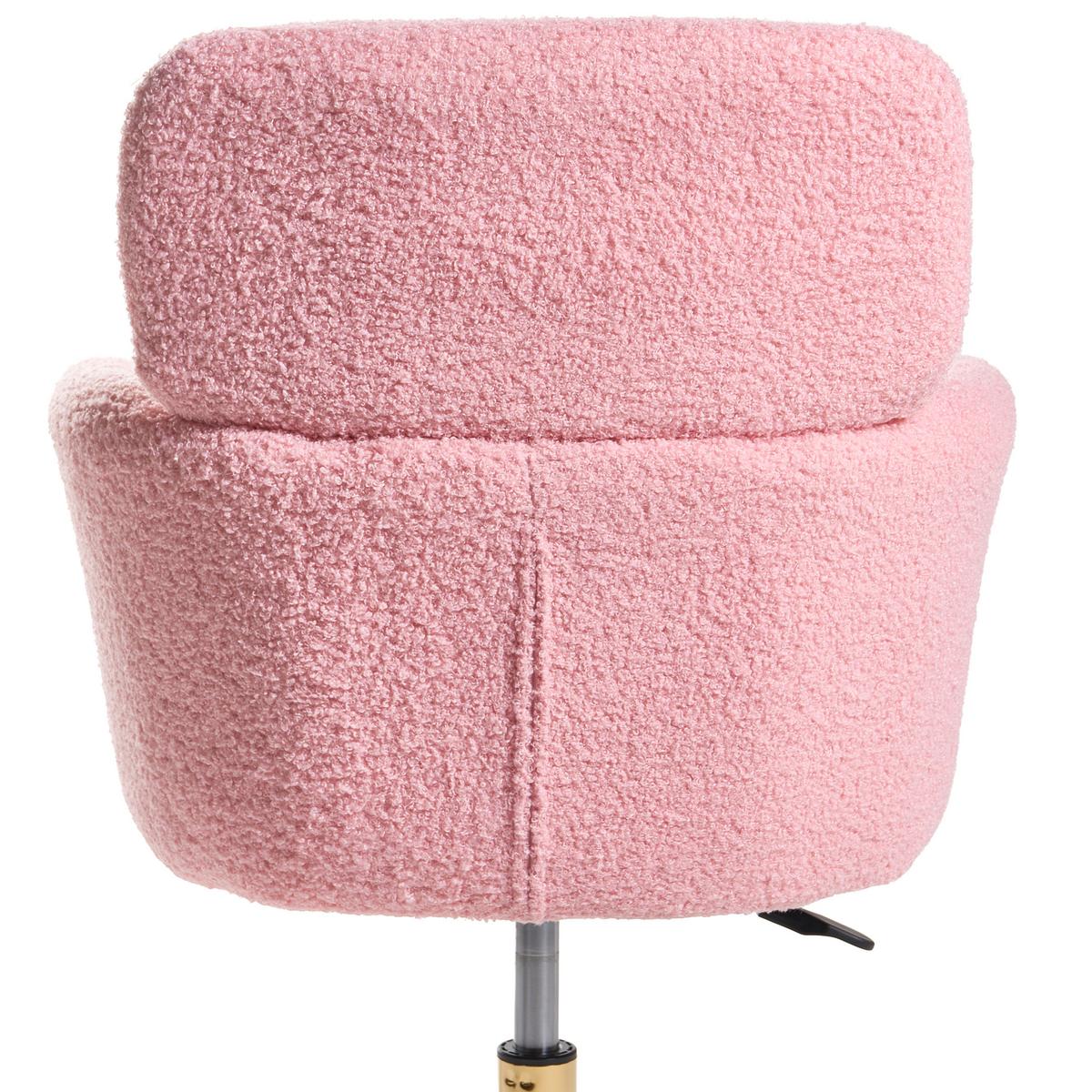 SCHREIBTISCHSTUHL Bouclé Rosa Alena - Pink, Textil (60/84/60cm) - Beliani