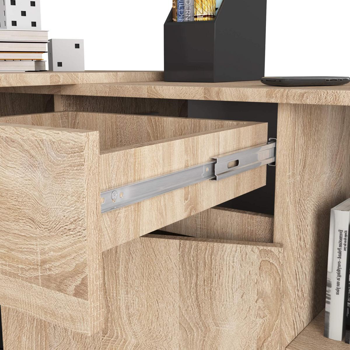 SCHREIBTISCH Eiche Sonoma 79/120/126 - Sonoma Eiche, Holzwerkstoff (125/55/79cm) - RAUMHIRSCH FURNITURE