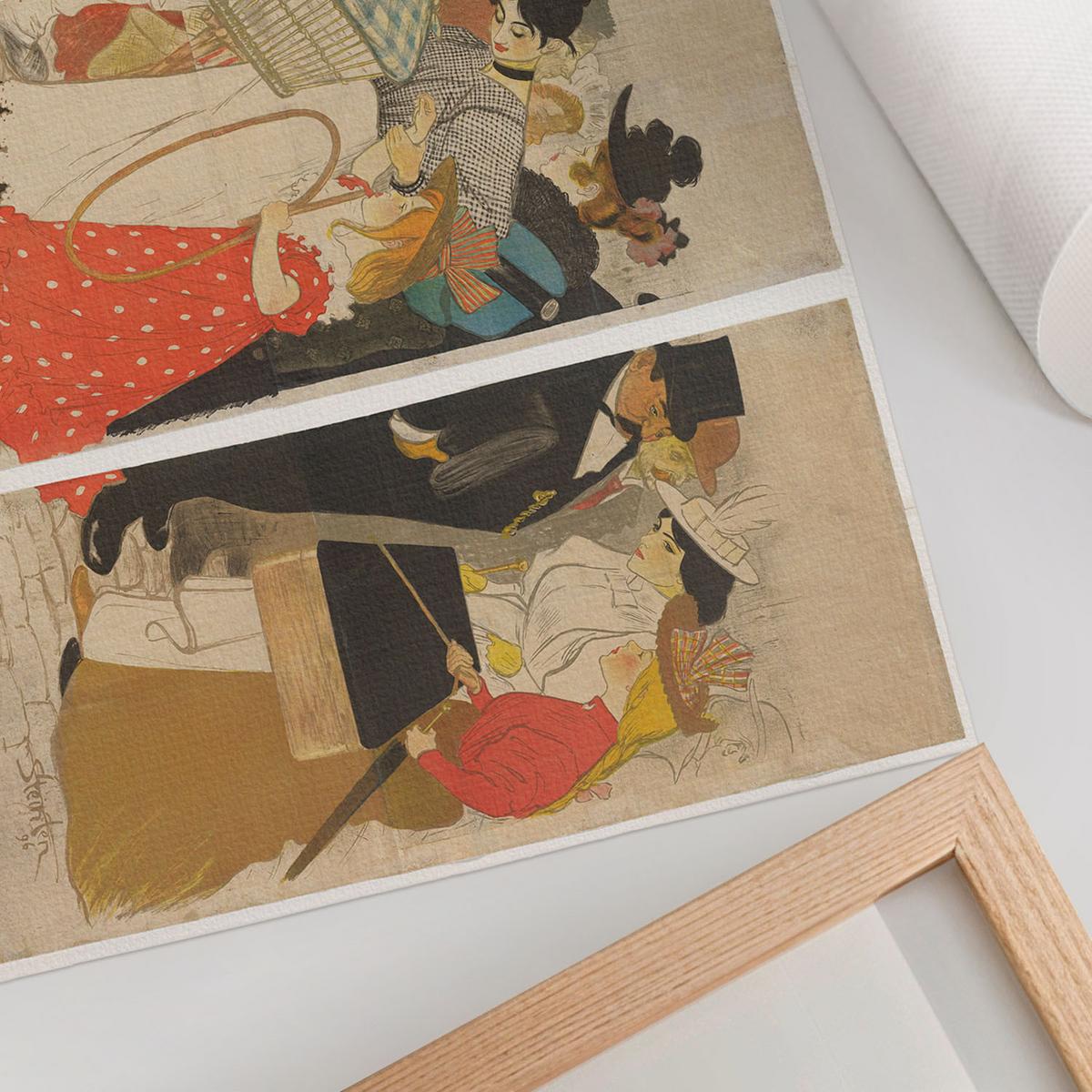 POSTER - 29x21 cm (A4) - Théophile Steinlen - Menschen auf der Straße - Rot, Textil (29.7/21/0.1cm) - TULUP