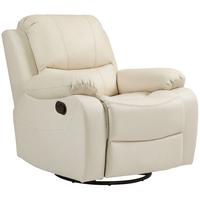 RELAXSESSEL Fernsehsessel mit Liegefunktion, Fußstütze für Wohnzimmer Creme - Creme/Schwarz, Textil/Metall (100/98/93cm) - HOMCOM