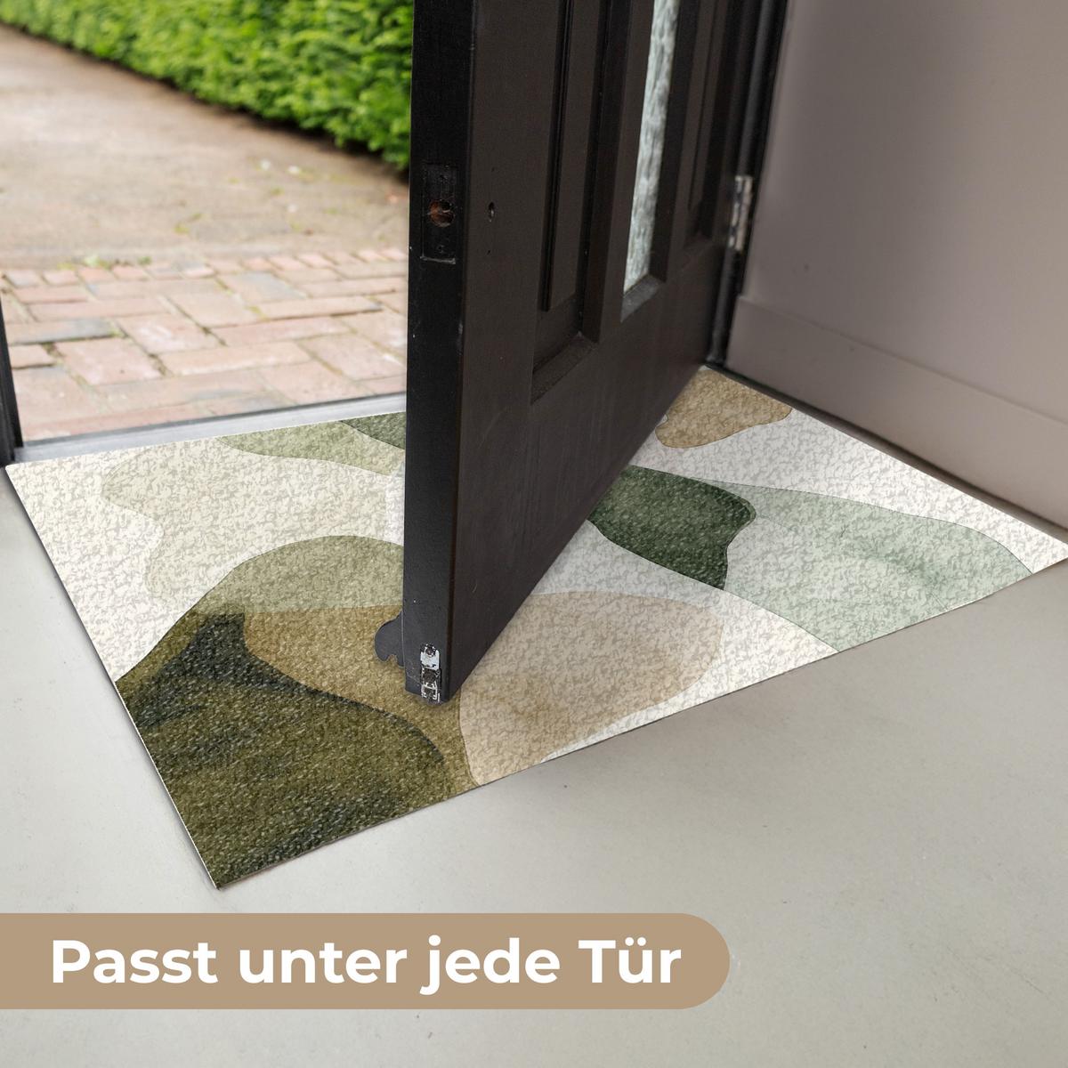 FUSSMATTE Japandi - Abstrakt - Grün Schmutzfangmatte 60x40 cm - Multicolor, Kunststoff (60/0.4cm) - MuchoWow