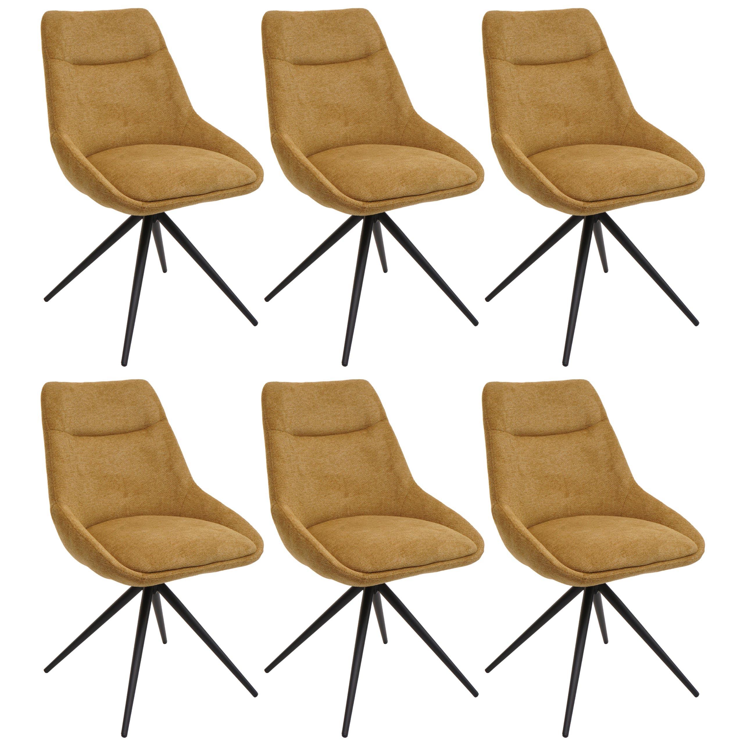 ESSZIMMERSTUHL Gelb 6er-Set - Currygelb/Gelb, Textil (51/86/60cm) - MCW