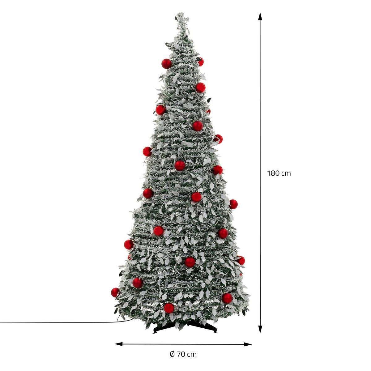 WEIHNACHTSBAUM künstlich Pop Up 180 cm faltbar Weihnachtsdeko inkl. LED Lichterkette - Multicolor, Kunststoff (70/180cm) - ECD-Germany