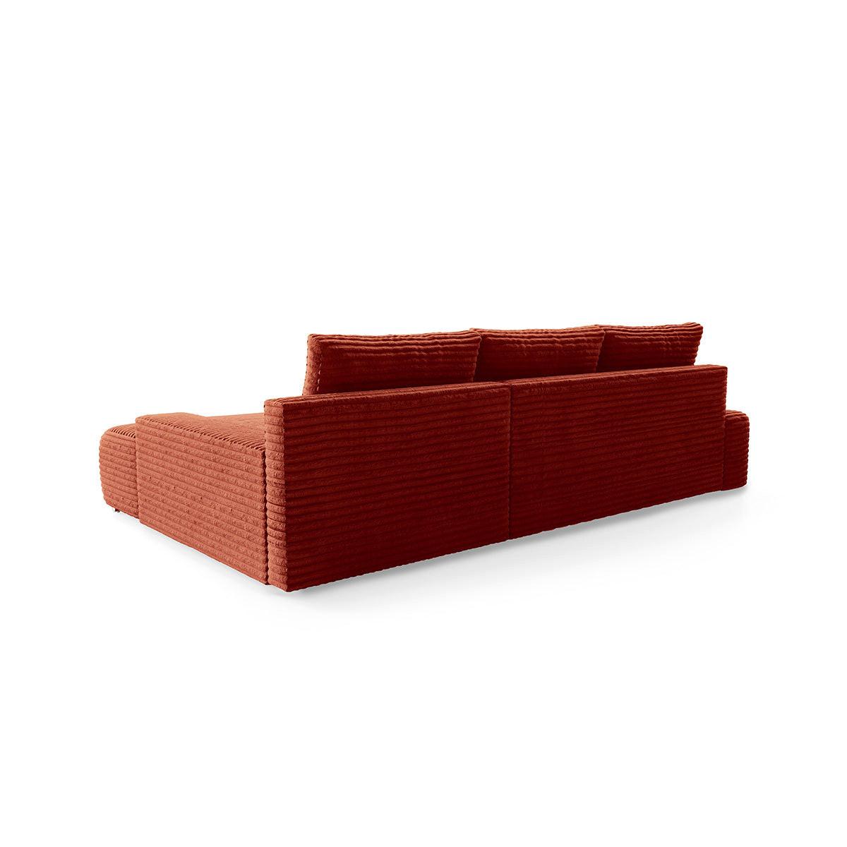 ECKSOFA Ivana 3 Sitzplätze Terracotta - Orange, Holz (265/172cm) - Petits-meubles