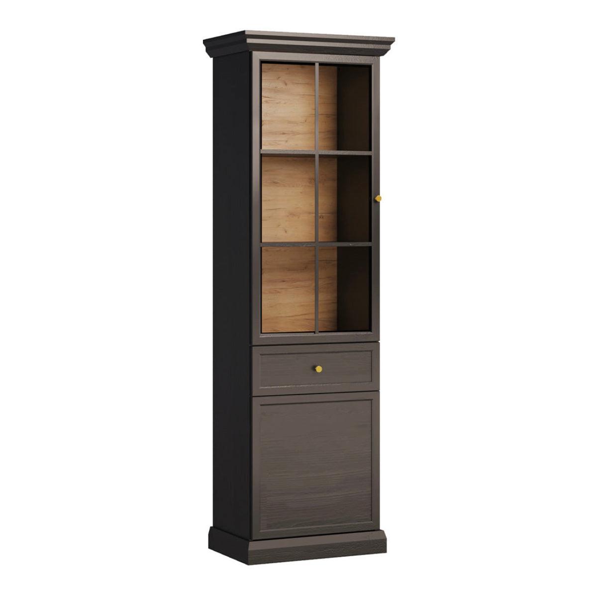 VITRINE Toja Anthrazitfarbenes Holz - Braun, Holzwerkstoff (63.3/200/40.7cm) - Petits-meubles