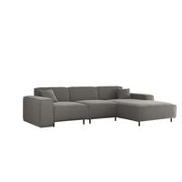 ECKSOFA Gloria In Tiffani - Grau, Holzwerkstoff/Textil (266/165cm) - Fun Möbel