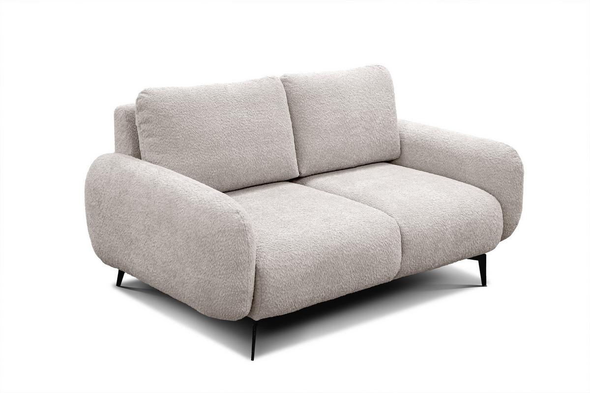 SOFA FEBE 2-Sitzer, ecru - Champagner/Schwarz, Holz/Textil (160/82/96cm) - Wozimo