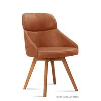 ESSZIMMERSTUHL (8er-Set) Donna 52x82x63 Eiche geölt/Cognac - Cognac/Eichefarben, Kunststoff (63/82/52cm) - 58aufmkessel