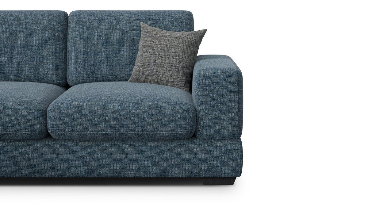ECKSOFA OTTO 4-Sitzer, marineblau - Blau/Schwarz, Holz/Textil (279/159cm) - Wozimo