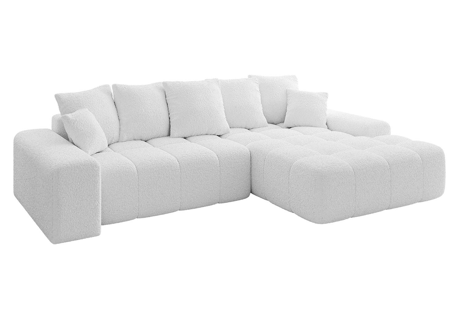 ECKSOFA Ottomane Rechts ENSI-L - 267x164x69 cm Weiß - Weiß, Holzwerkstoff/Kunststoff (164/267cm) - ALTDECOR