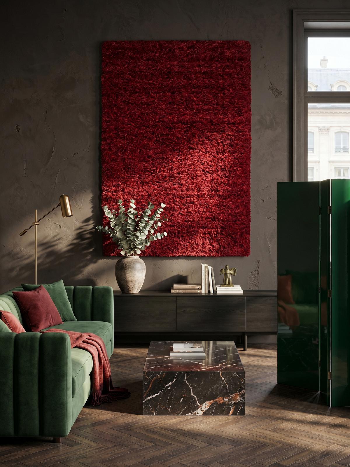 HOCHFLORTEPPICH RHEIN, einfarbig, aus Polypropylen, Rot, 200 x 290 cm - Rot, Textil (290/200cm) - KADIMA DESIGN
