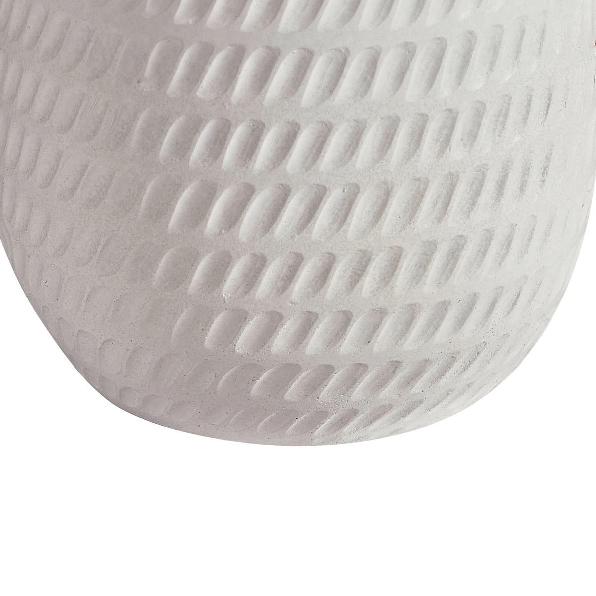 BLUMENAMPEL cremeweiß rund 20/20/21 cm Livadia - Weiß, Naturmaterialien (21cm) - Beliani