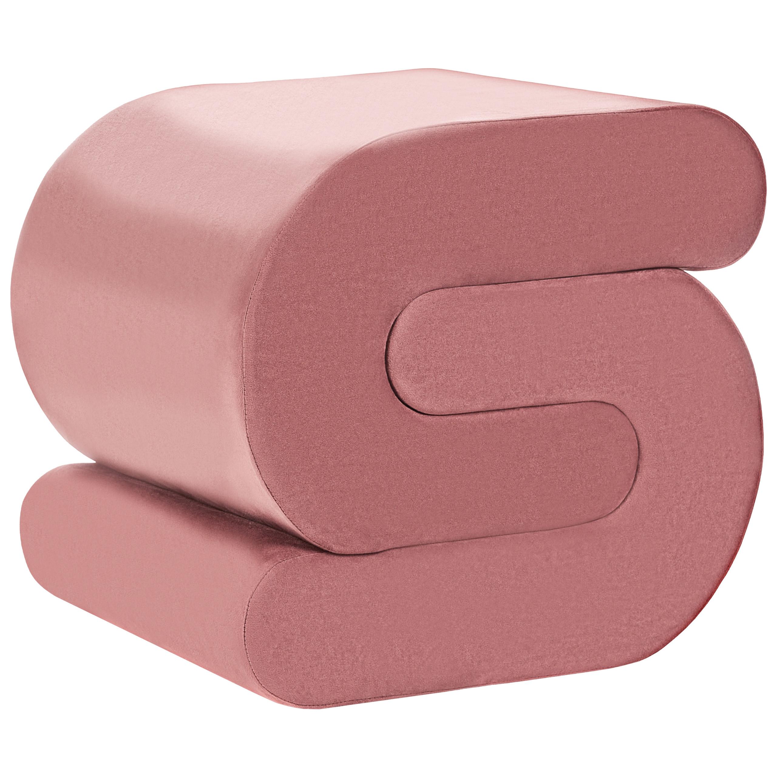 POUF Samtstoff Rosa Arcadia - Pink, Textil (45/48/50cm) - Beliani
