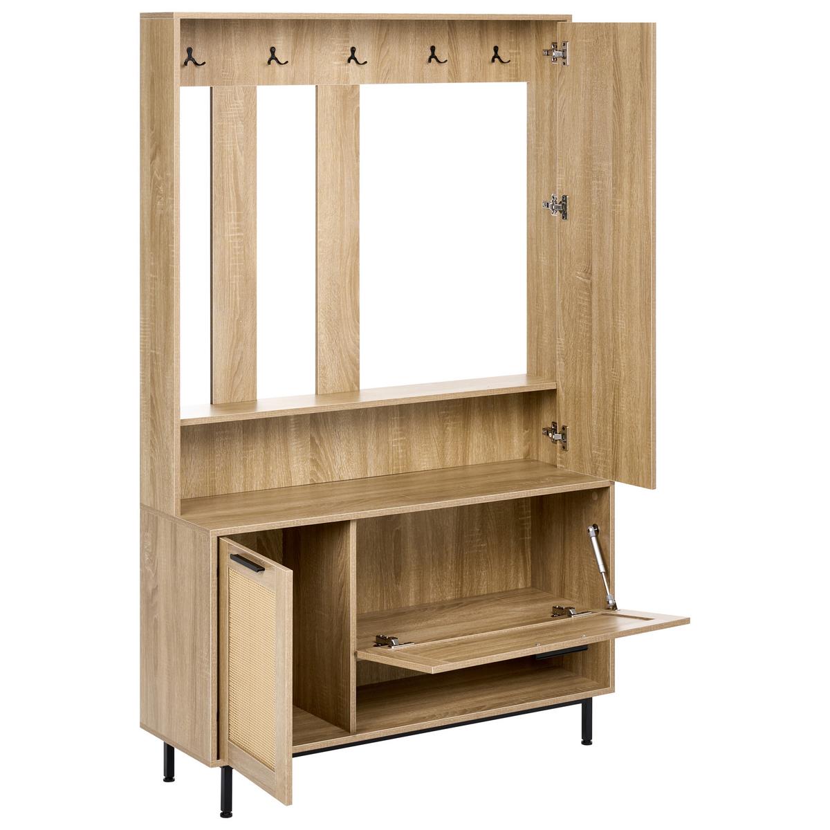 FLUR-SET Hellbraun Maleny - Hellbraun/Braun, Holzwerkstoff (112/179/35cm) - Beliani