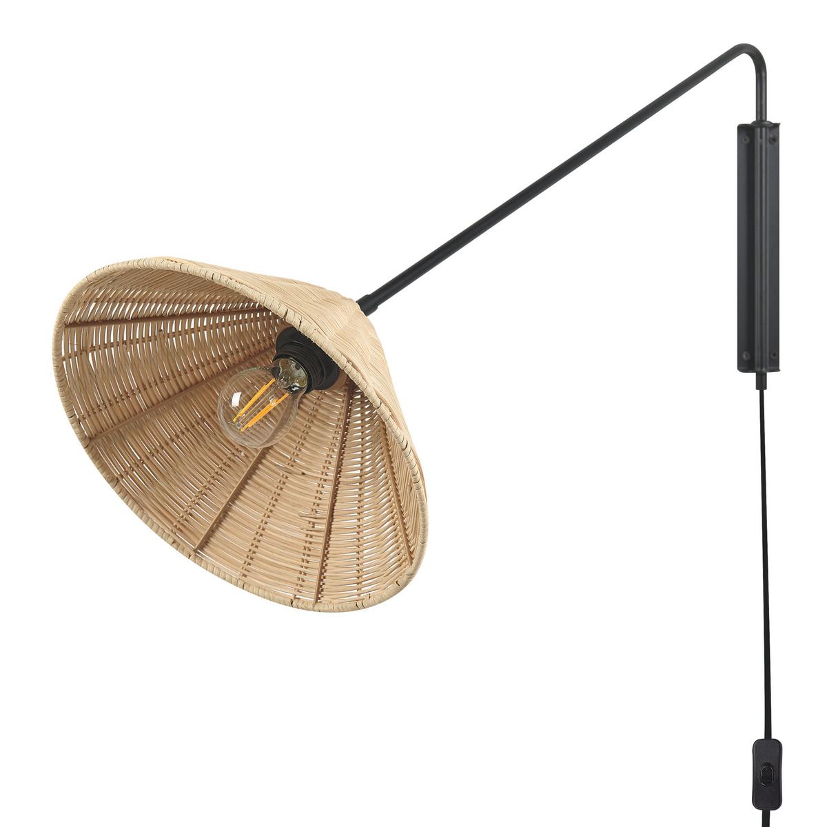 WANDLEUCHTE Palena 60/33/30 cm - Naturfarben, Naturmaterialien (33/30/60cm) - Beliani